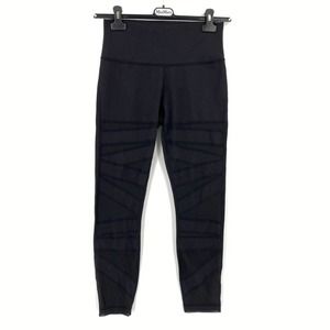 Lululemon High Times Black Leggings Sheer Stripes